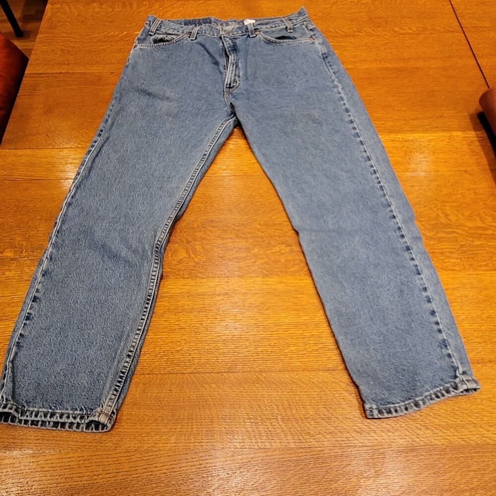 Levis 505 Orange Tag Men's 100% Cotton Blue Denim Jeans 38x30 Made In USA